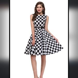 Grace Karin checkered 50s 50s rockabilly vintage style dress NWT